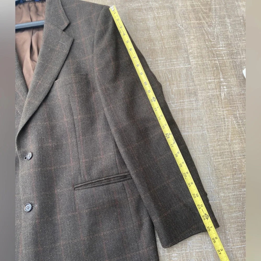 Vintage Brooks Brothers Wool Plaid Jacket Sport Coat Blazer Mens 43L Old Money